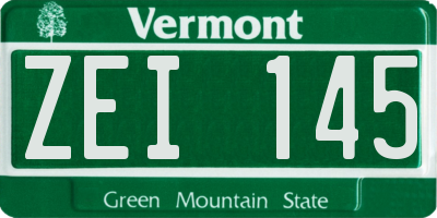 VT license plate ZEI145