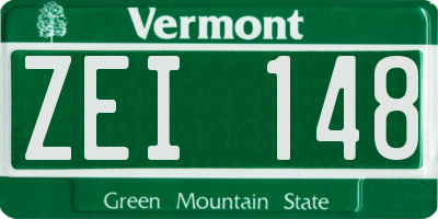 VT license plate ZEI148