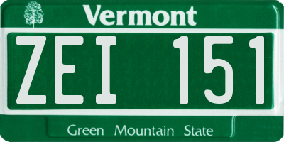 VT license plate ZEI151