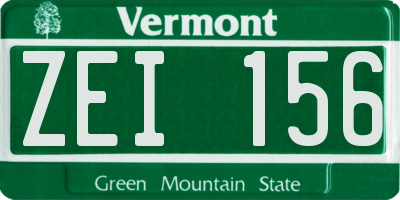 VT license plate ZEI156