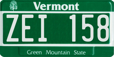 VT license plate ZEI158