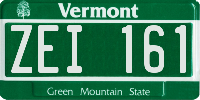 VT license plate ZEI161
