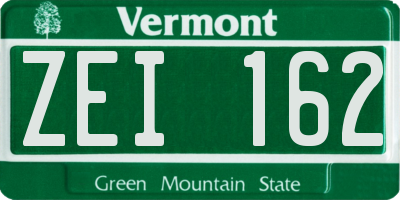 VT license plate ZEI162