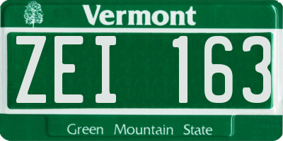 VT license plate ZEI163