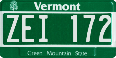 VT license plate ZEI172