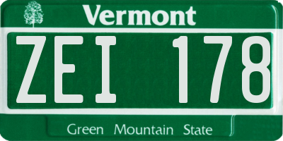 VT license plate ZEI178