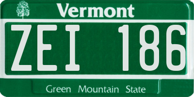 VT license plate ZEI186
