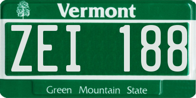 VT license plate ZEI188