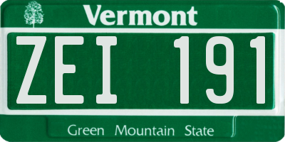 VT license plate ZEI191