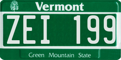 VT license plate ZEI199