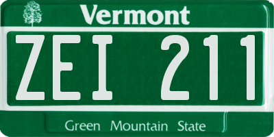 VT license plate ZEI211