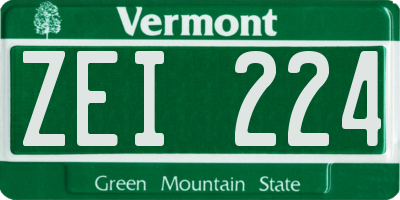VT license plate ZEI224