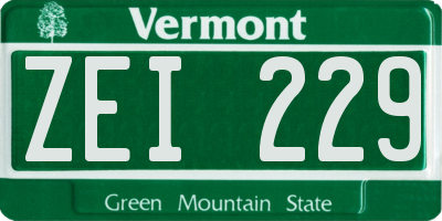 VT license plate ZEI229
