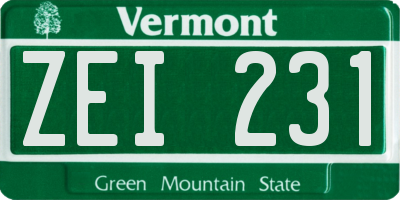 VT license plate ZEI231