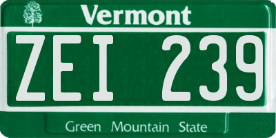 VT license plate ZEI239