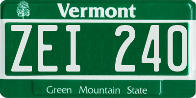 VT license plate ZEI240