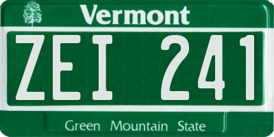 VT license plate ZEI241
