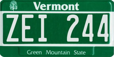 VT license plate ZEI244