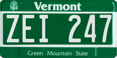 VT license plate ZEI247