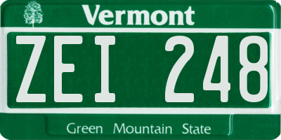 VT license plate ZEI248