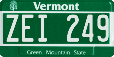VT license plate ZEI249