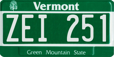 VT license plate ZEI251