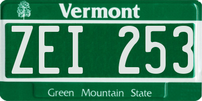 VT license plate ZEI253
