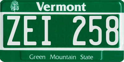 VT license plate ZEI258