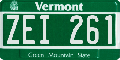 VT license plate ZEI261