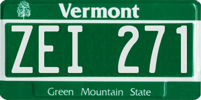 VT license plate ZEI271