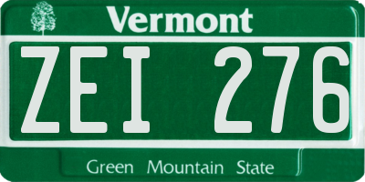 VT license plate ZEI276