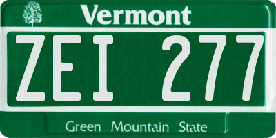 VT license plate ZEI277