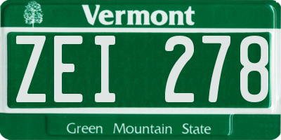 VT license plate ZEI278