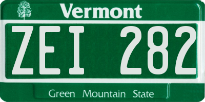 VT license plate ZEI282