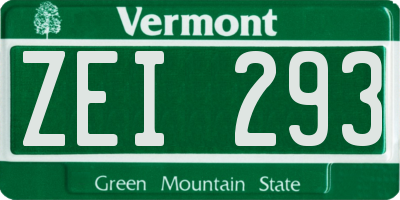 VT license plate ZEI293