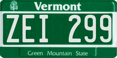 VT license plate ZEI299