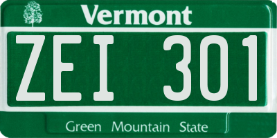 VT license plate ZEI301