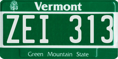 VT license plate ZEI313
