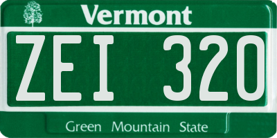 VT license plate ZEI320