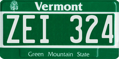 VT license plate ZEI324