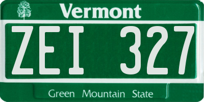 VT license plate ZEI327
