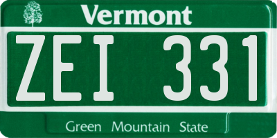 VT license plate ZEI331