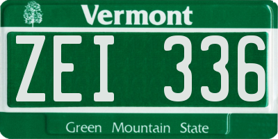 VT license plate ZEI336