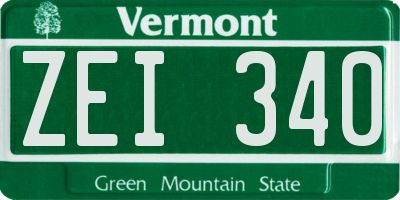 VT license plate ZEI340