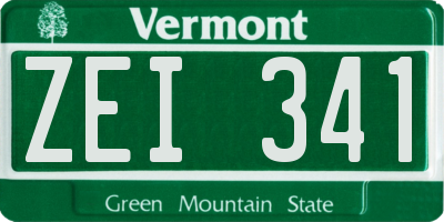 VT license plate ZEI341