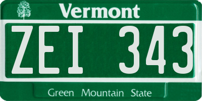 VT license plate ZEI343