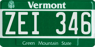 VT license plate ZEI346