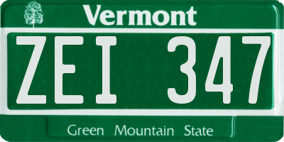 VT license plate ZEI347