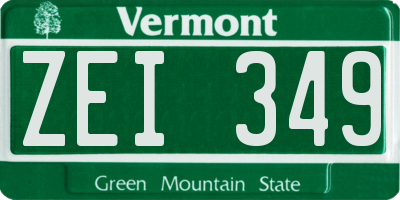 VT license plate ZEI349