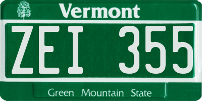 VT license plate ZEI355